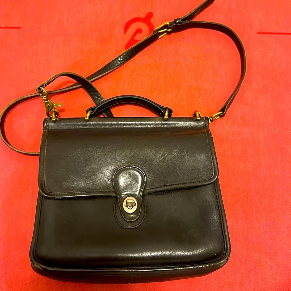 Vintage Station Bag black Coach cross body